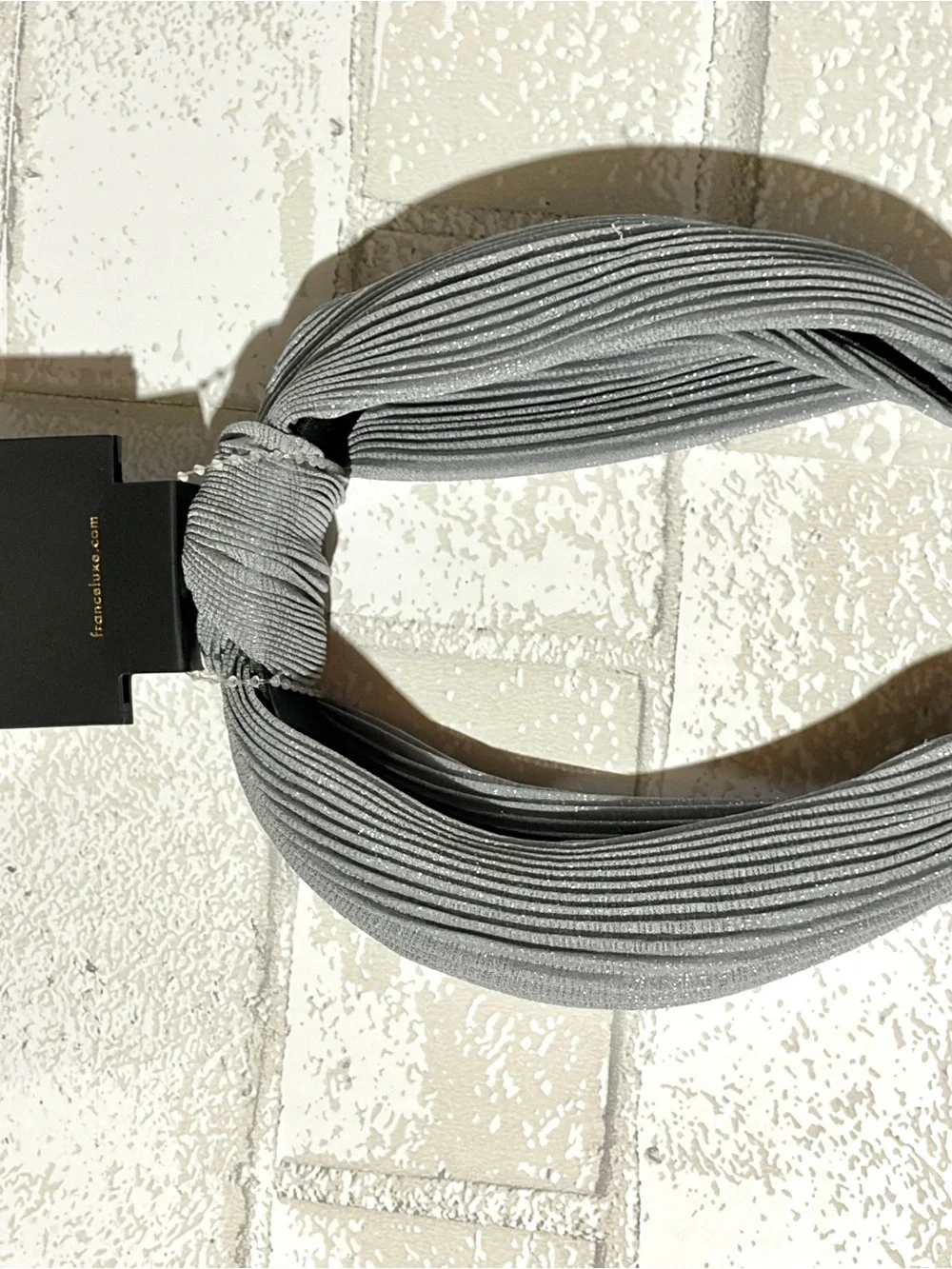 L. Erickson Gray Shimmer Pleated Knot Headband Luxe Look NEW